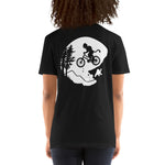 Short-Sleeve Unisex T-Shirt - Mountain Biker on Back (Black/Navy/Gray/Dk Gray)