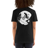 Short-Sleeve Unisex T-Shirt - Mountain Biker on Back (Black/Navy/Gray/Dk Gray)