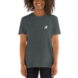 Short-Sleeve Unisex T-Shirt - Mountain Biker on Back (Black/Navy/Gray/Dk Gray)