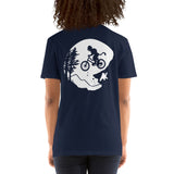 Short-Sleeve Unisex T-Shirt - Mountain Biker on Back (Black/Navy/Gray/Dk Gray)