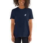 Short-Sleeve Unisex T-Shirt - Mountain Biker on Back (Black/Navy/Gray/Dk Gray)