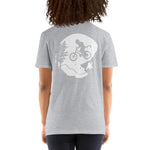 Short-Sleeve Unisex T-Shirt - Mountain Biker on Back (Black/Navy/Gray/Dk Gray)