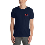 Short-Sleeve Unisex T-Shirt - SCUBA  on Back (Black/Navy/Gray/Dk Gray)